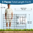 thumbnail image 4 of Metal Garden Fence 40 inch H x 28 inch W, 5 Panels (4 Panels + 1 Gate), Total 11.6 ft, No Dig Fence Rustproof Animal Barrier Fencing for Dog, Rabbits, and Patio,Yard, 4 of 6