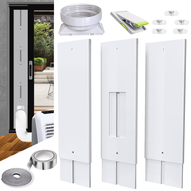 Kit de Ventilación para Aire Acondicionado con Cerradura para Puerta Corredera de 95" Aozzy
