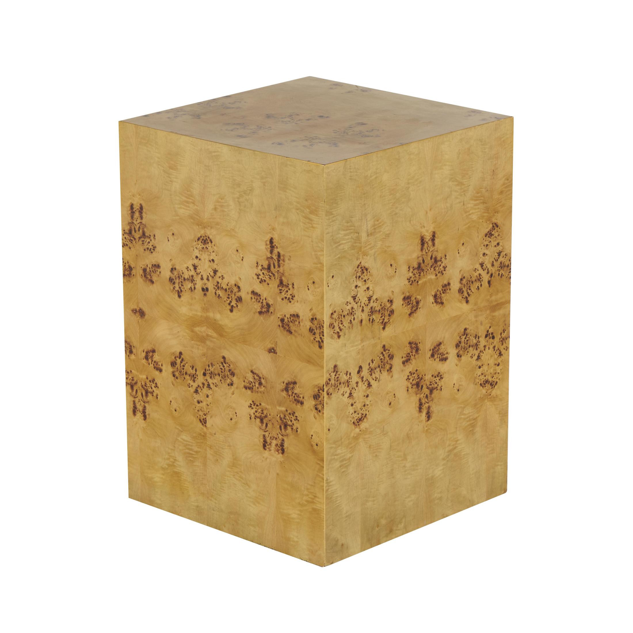 DecMode 16" x 23" Brown Wood Square Cube Accent Table with Wood Grain Patterns, 1-Piece
