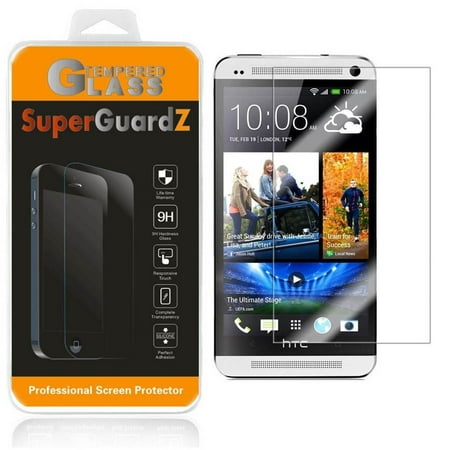 [2-Pack] For HTC One M7 - SuperGuardZ Tempered Glass Screen Protector, 9H, Anti-Scratch, Anti-Bubble, (Best Screen Protector For Htc One M7)