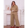 thumbnail image 6 of MINTREUS Plus Size Lounge Sets for Women Long Sleeve Tops and Long Pants Soft Comfy Pajamas Set Oversized 2 Piece Outfits 1X-5X, 6 of 9