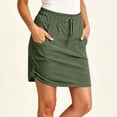 thumbnail image 2 of aohooy Women's Mini Skort Skirt High Waisted Drawstring Elastic Waist Skirts Cargo Style Summer Short Skirts with Pockets 2026 Green,L, 2 of 9