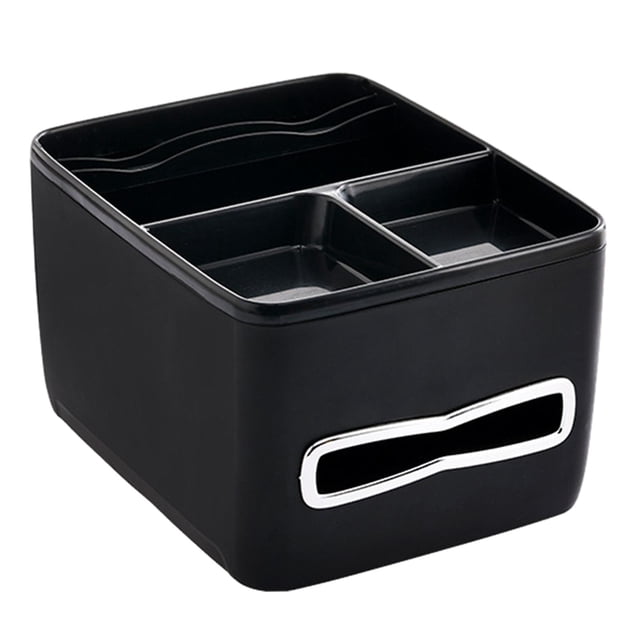 koolsoo Universal Car Armrest Storage Box Tissue Box Automotive Cup Holder Auto Interior black