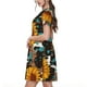 thumbnail image 2 of Fotbe Vintage Sunflowes Vestido Largo de Moda para Mujer, Vestido Tipo Camiseta con Manga Corta y Estilo Casual a Rayas y Bloques de Color, 2 of 6