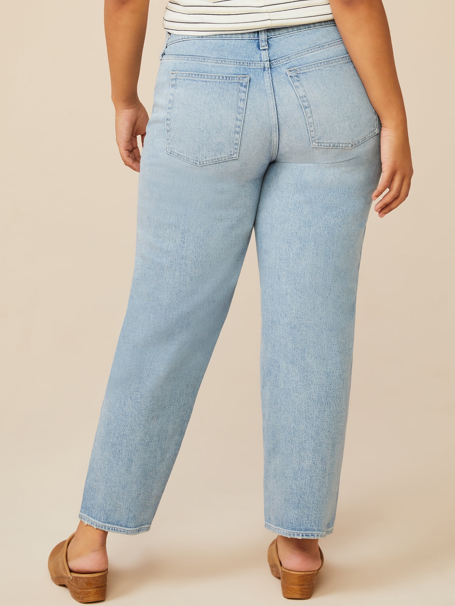 ★ ★ Women's 90s loose fit light blue denim 47B9 Free Assembly Women's 90's Relaxed Jeans - Walmart.com