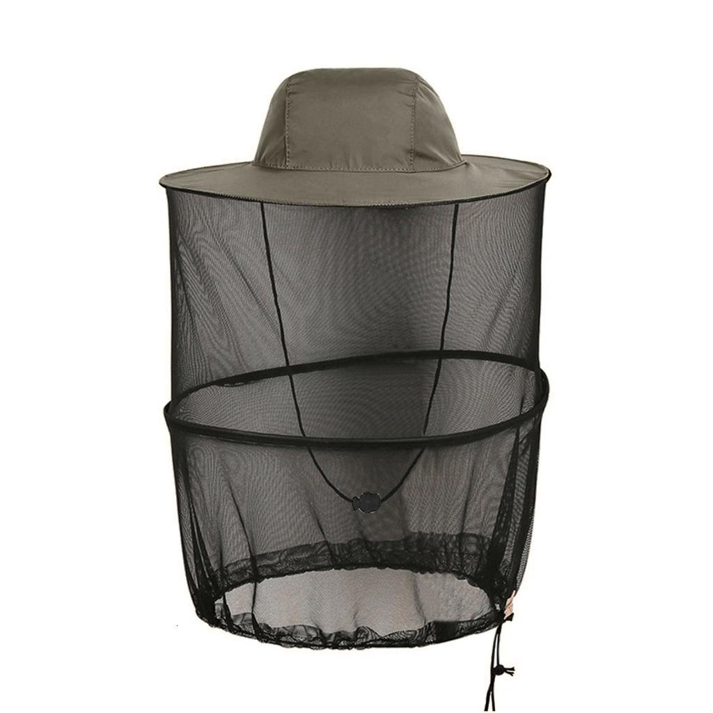 Fishing Cap with Net Hat Portable Men Sunscreen Bucket Hat Lightweight Camping Hiking Breathable Net Yarn Hat