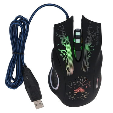 Wired Mouse 3000 DPI 6 Programmable Buttons Multi Color Lighting Ergonomic Gaming Mouse