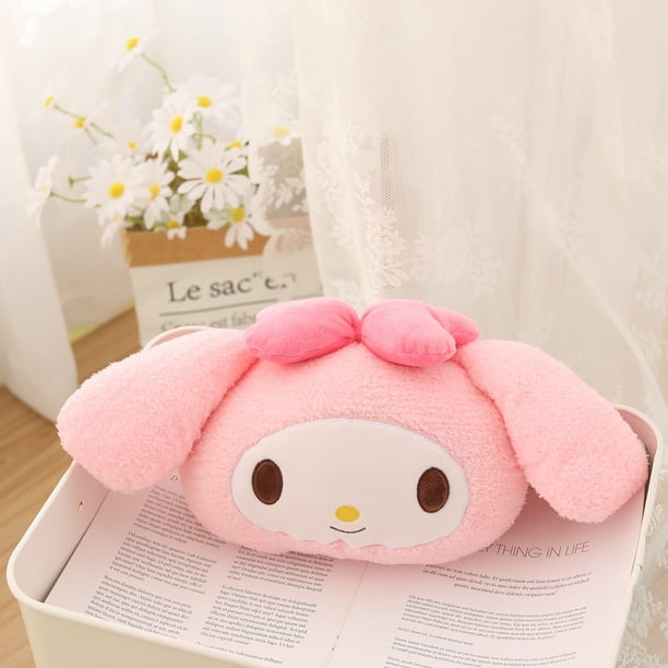 Sanrio-Hello Kitty My Melody Kuromi Cinnamoroll, asiento de coche de dibujos animados, reposacabezas, silla, almohada para el cuello, cojín de decoración, juguetes, regalos