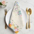 thumbnail image 2 of Easter Cloth Napkins, Spring Colorful Eggs Eucalyptus Leaves Floral Washable and Reusable Dinner Napkins Set of 2, Table Napkin for Kitchen Party Birthday Wedding Hotel Housewarming 20"x20", 2 of 9