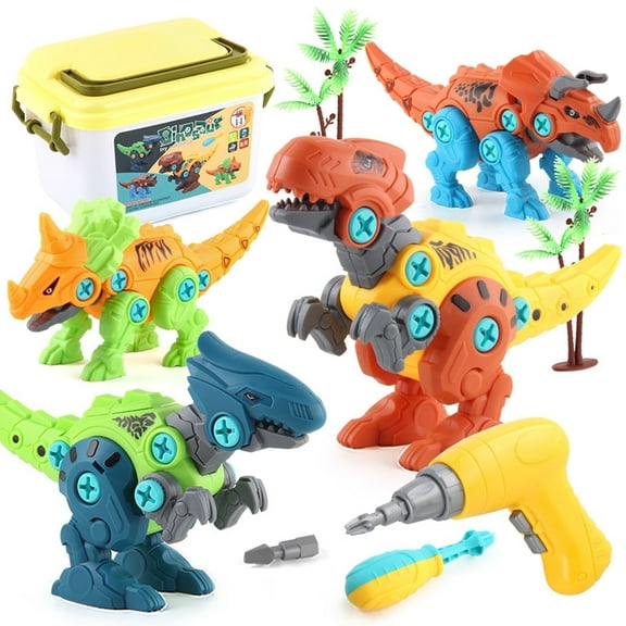 Anpro Take Apart Dinosaur Toys for Kids, Dinosaur Building Construction Educational Toys Set with Electric Drill for 3  Year Old Boys Grils