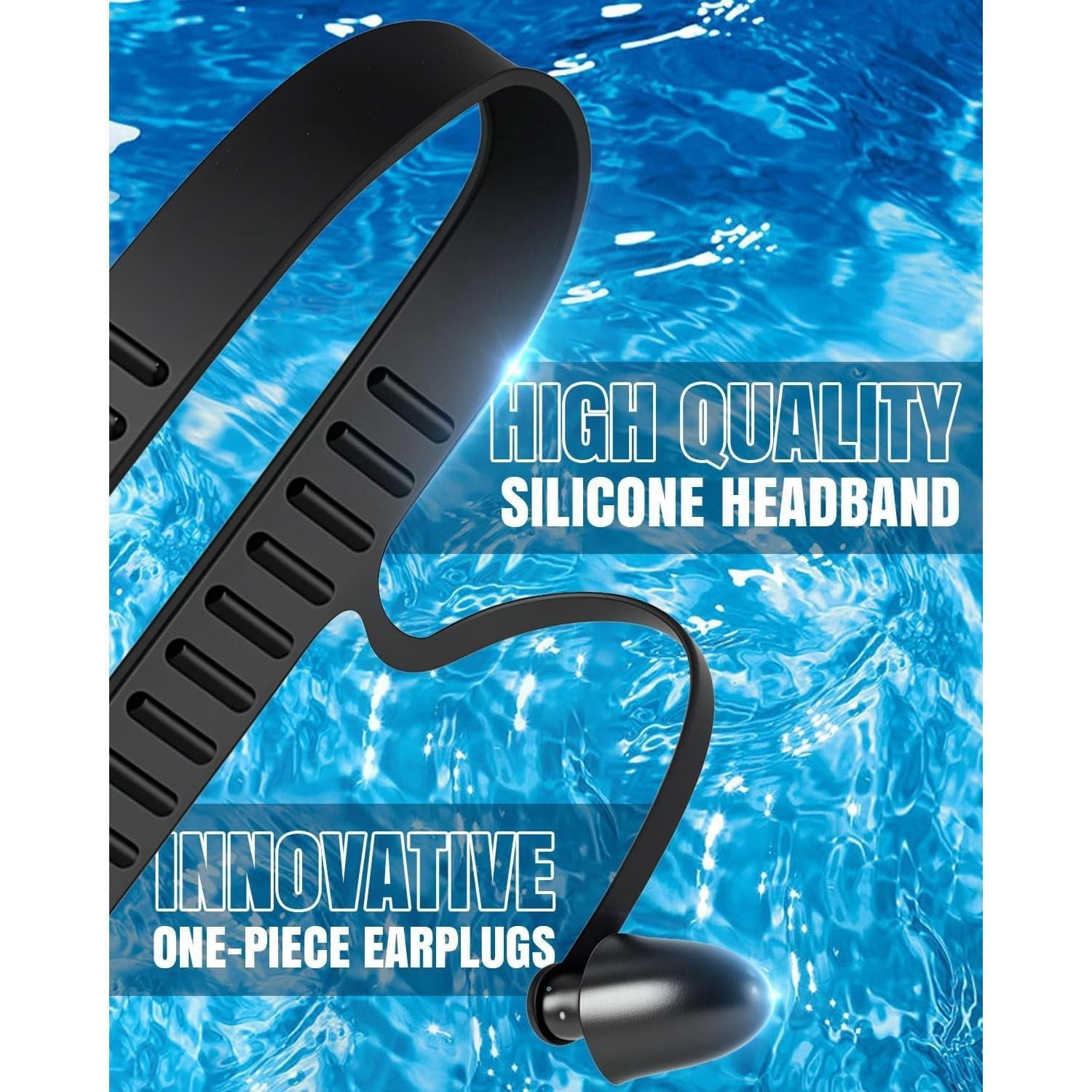 Swim Goggles 2 Pack for Adults with Earplugs & Nose Clip Anti-Fog Full-Coverage 180 °   Wide View