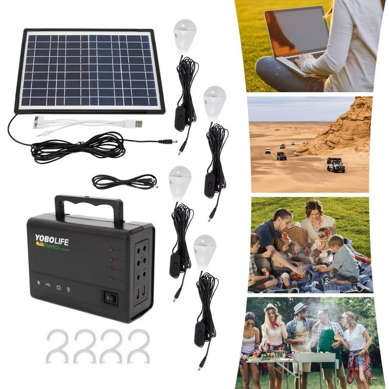 Solar lights store with battery backup