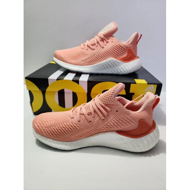 Ad-id-as AlphaBoost Semi Coral Running Shoes Pink and White Men's Sz: 8 (F33947)