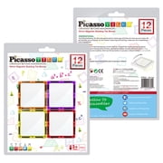 PicassoTiles Mirror Magnetic Tile Blocks, Square Expansion Set, STEM Educational Toy, Toddler Magnets, Sensory Learning, Stacking Blocks for Age 3+