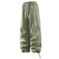 thumbnail image 1 of Zszcpp Work Pants Men Straight Leg Sweat Plain Baggy Wide Leg Woven Long Basic Style Trousers Casual Trouser, 1 of 7