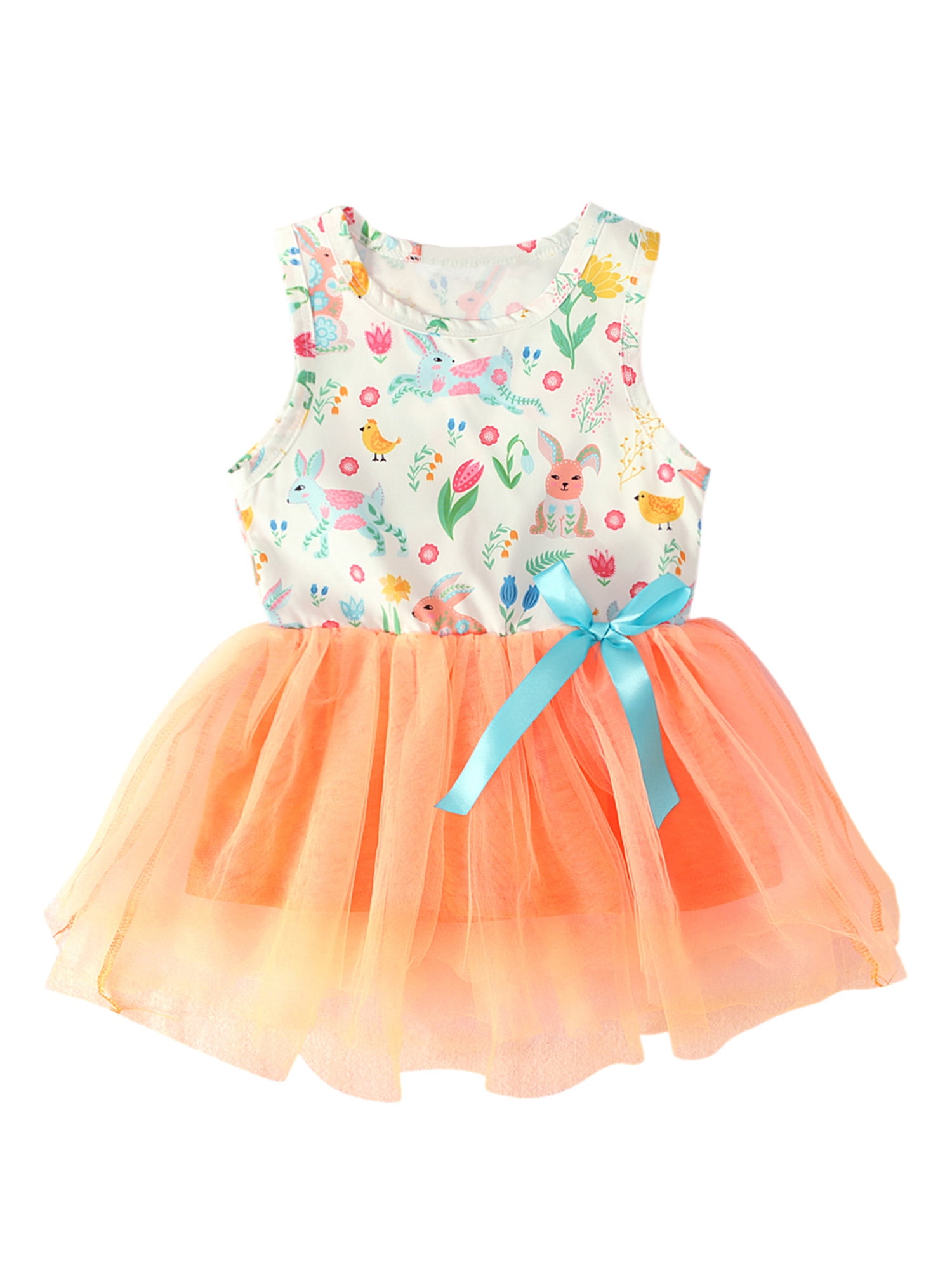 Loalirando Summer Toddler Baby Girls Flower Sequins Round Collar Sleeveless Formal Dress Wedding Party Tutu Gown Sundress 