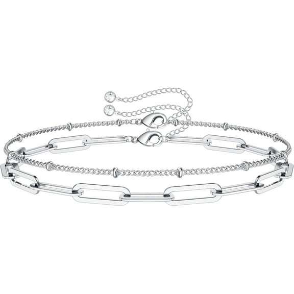 Dainty Gold Bracelets For Women, 14K Gold Filled Adjustable Layered Bracelet Cute Evil Eye Oval Chain Pearl Bar Turtle Gold Bracelets For Women Jewelry[o658]