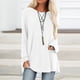 thumbnail image 2 of Bidobibo - Camiseta de manga larga para mujer, tallas grandes, holgada, informal, con cuello en V, estilo túnica, suave, lisa, para otoño, tallas S-XXL, 2 of 5