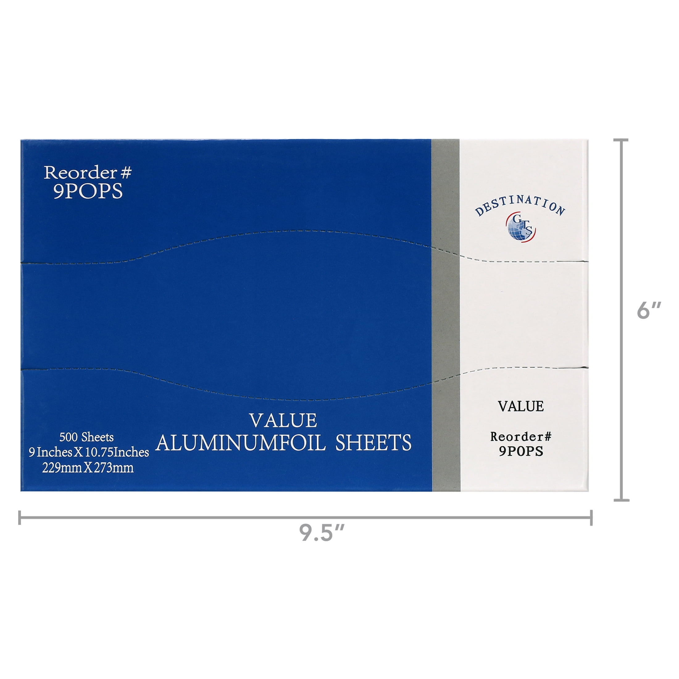 Foil Sheets, Aluminum Foil – Pop-Up Dispenser, 9” x 10.75”, 500 Pre-Cut Sheets for Food, Hair Coloring & Highlighting