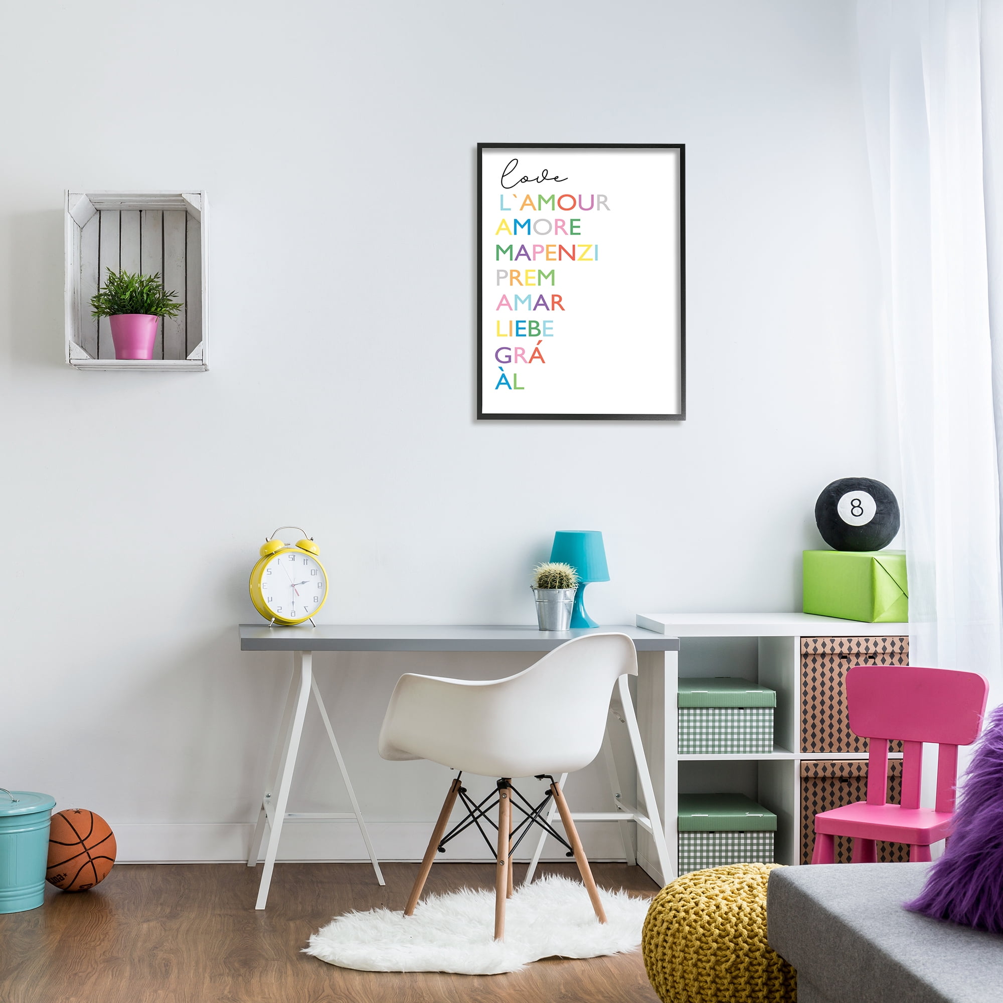 Stupell Industries Love L'Amour Amore Mapenzi Romantic Terms Rainbow Typography, 24 x 30, Designed by Elizabeth Tyndall