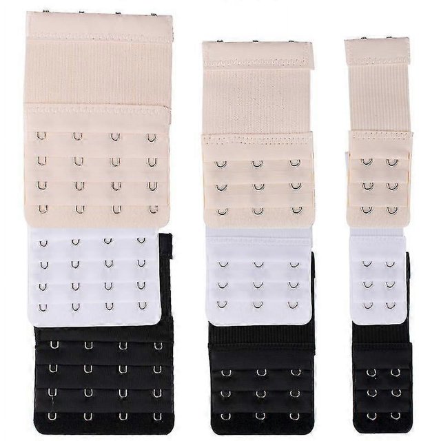 Bra Strap Extender, Women's Elastic Extended Bra Extender Set, Skin, White, Black