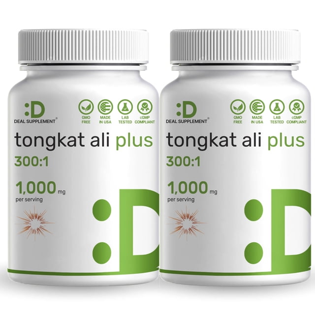 SUPLEMENTO DE EXTRACTO DE Tongkat Ali 300:1 + Hierba de cabra en celo, 1100 mg, 480 cápsulas