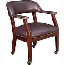 Regency Ivy League Captain Guest Chair with Casters in Burgundy
