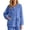 Blue, variant on Womens Plush Fleece Winter Bed Jackets Fuzzy Long Sleeve Coat with Pockets Button Down Sleep Outwear Warm Housecoat Gray Large