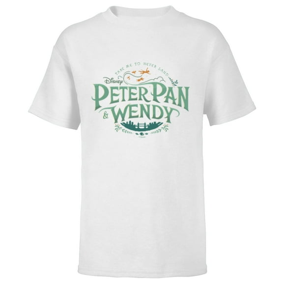 Disney Peter Pan & Wendy Take Me to Never Land Disney+ - Short Sleeve T-Shirt for Kids - Customized-White