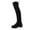 Black, variant on Xfvqtps Womens Thigh High Boots Tie Back Block Low Heel Round Toe Suede Pull on over the Knee Boots