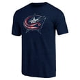 thumbnail image 2 of Men's Navy Columbus Blue Jackets Distressed Team Logo Tri-Blend T-Shirt, 2 of 3