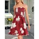 thumbnail image 3 of Vestido CHICGAL sin tirantes, casual de verano, color vino tinto, talla M, 3 of 7