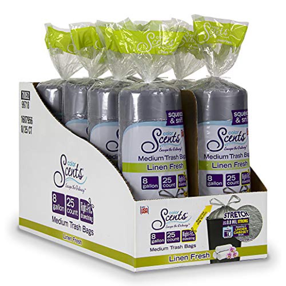 Color Scents1607956 Medium Trash Bags 8 Gallon, 25 Ct (Pack of 8