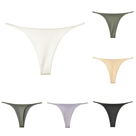 Women Sexy Lingerie Seamless Panties Briefs Underwear Low Waist G-String Thongs Black XXL YIWEI