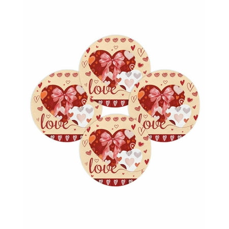Valentine s Day Round Placemats Set of 4 Bow Tie Love Heart Place Mats Washable Woven Placemat Romantic Pink Yellow Circle Braided Table Mat for Kitchen Dining Table Wedding Party Home Decor 15 Inch Valentine s Day Round Placemats Set of 4 Bow Tie Love Heart Place Mats Washable Woven Placemat Romantic Pink Yellow Circle Braided Table Mat for Kitchen Dining Table Wedding Party Home Decor 15 Inch