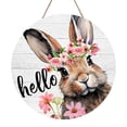 thumbnail image 2 of weibbin Wooden Easter Decoration Door Wreath for Front Door Sign Wall Signs Rabbit Spring Decoration, Flower Egg Welcome Hanging for Home Wall Decor Party Outdoor indoor Supply, 2 of 9