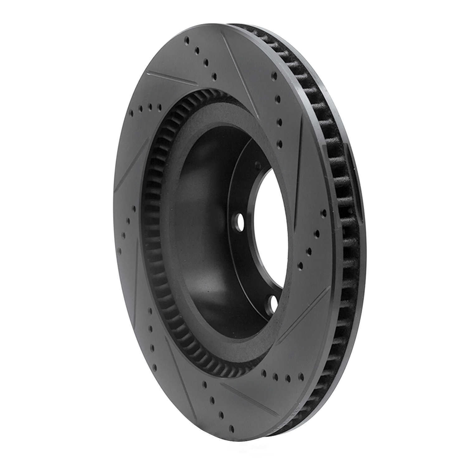 Dynamic Friction Company 633-76136L DFC Brake Rotor - Drilled And Slotted - Black