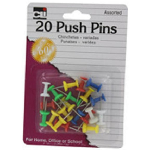 Charles Leonard Inc 20200 Charles Leonard Inc 20200 Push Pins Assorted Colors 20 Count