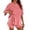 Pink, variant on WDDDD Women‘s 2 Piece Athleisure Set Oversized Short Sleeve Shirt with Biker Shorts Pink L