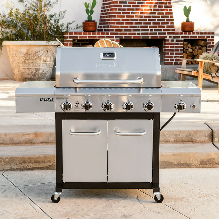 Nexgrill Deluxe 5-Burner Propane Gas Grill with Side and Searing Side - 75000BTUs - Walmart.com