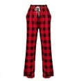 thumbnail image 3 of Yuzhih Pajama Pants Women Summer Baggy Comfy Plaid Sleep Bottom Fashion Lounge Trousers with Pockets, 3 of 6