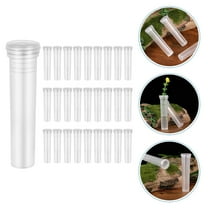 PAMINGONO 100Pcs Clear Hydroponic Vase Cylindrical Plastic Flower Vases for Home Decor