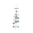 thumbnail image 3 of Wooden Wind Chime Mirror Decor | Handcrafted Beads and Shells | 21.65 Inch | Indoor Outdoor Hanging Ornament | Multiple Colors, 3 of 7