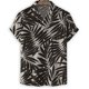 thumbnail image 3 of Camisa negra con estampado 3D de plantas para hombre, camisas hawaianas de manga corta con solapa de verano, blusa holgada con botones de estilo callejero de Harajuku, ropa para hombre, 3 of 5