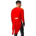 thumbnail image 2 of YEAHDOR Mens Circus Ringmaster Tops Lion Tamer Showman Outfit Velvet Lapel Long Sleeve Tailcoat Jacket A Red XL, 2 of 7