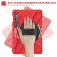 thumbnail image 2 of Case for Samsung Galaxy Tab S9 11.0" 2023, Kids Friendly Rugged Cover Built-in 360° Rotatable Stand-Hand/Shoulder Strap/Pencil Holder for Galaxy Tab S9 FE 10.9" 2023, Red, 2 of 10
