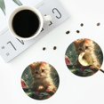 thumbnail image 4 of Easygdp Mignons Lys Aquatiques Ou sous-Verres en Cuir Ensemble de 4 sous-Verres, Antidérapants, Résistants à la Chaleur pour Maison, Bureau, Cuisine (Rond, Carré, Octagon, Hexagone) - Forme Ronde, 4 of 6