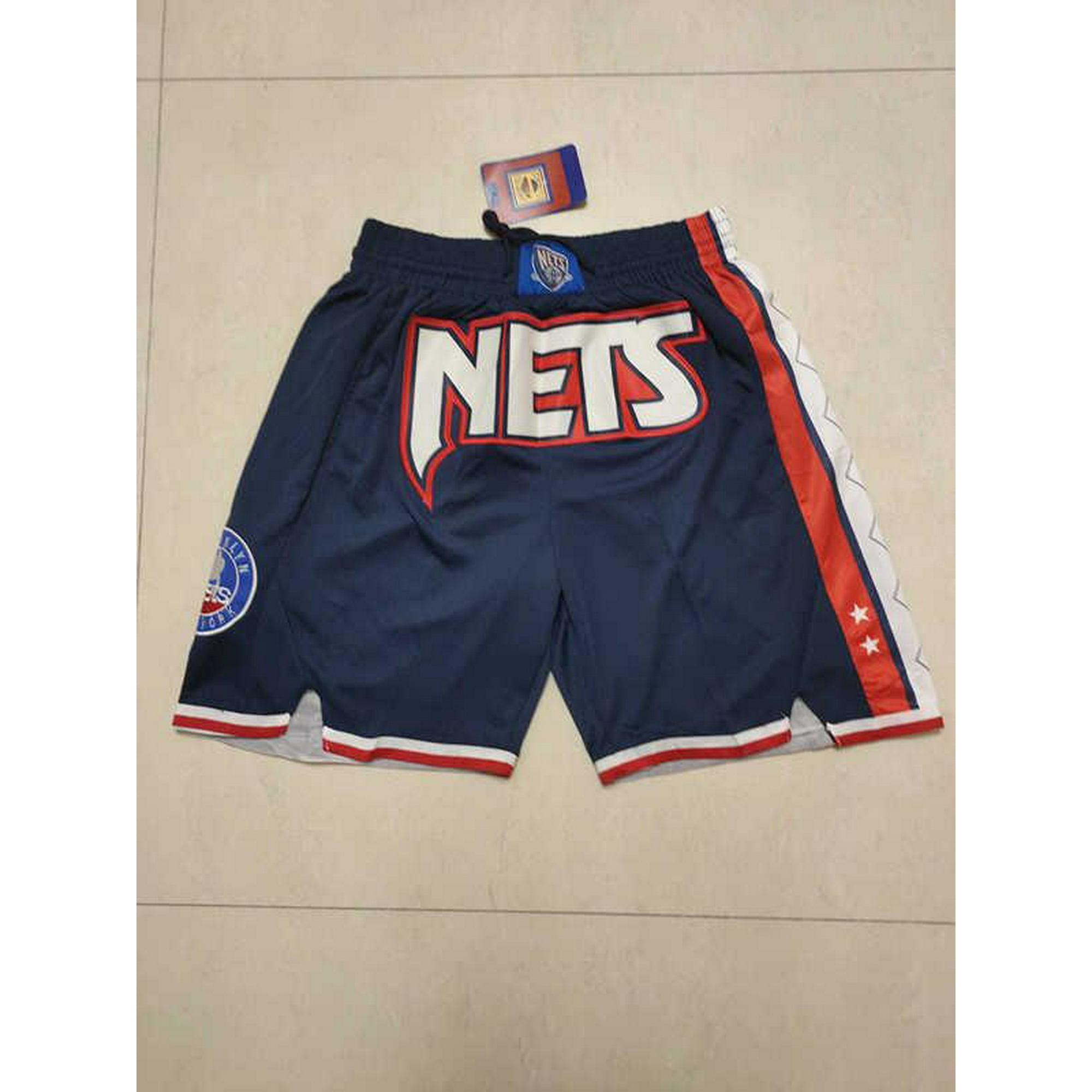 NBA_ Brooklyn''Nets''men Throwback Basketball Shorts pocket''nba''jersey 
