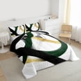 thumbnail image 3 of Castle Fairy Minimalism Stripes Full Size Comforter Sets,Black Green Gold Bedding Sets, 3 of 8