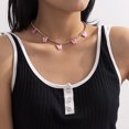 thumbnail image 3 of Collar De Mariposa Dulce Y Encantador Para Mujer Oro Plata Brillante Srystal,1pc-rosa Rojo Verde, 3 of 5